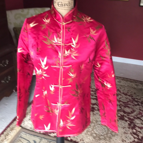 Gold Cup all silk jacket with gold & bronze leaves - Picture 1 of 3